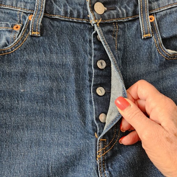 High Rise Levis Ribcage Boot Blue Jeans - Picture 4 of 10